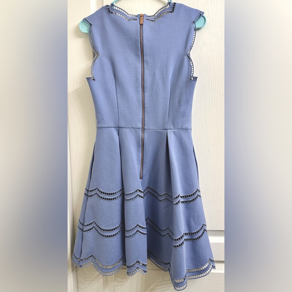 Ted Baker London Light Blue Scallop-Trim Mini Dress - Picture 7 of 11